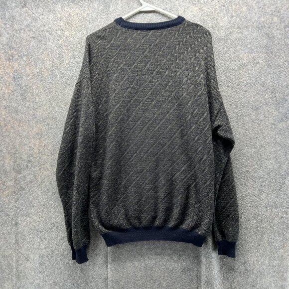 Field Masters Sweater Men Large Vintage Italy Blue Crewneck Pullover Acrylic - Picture 9 of 11